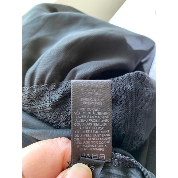 Express Dress Womens Sz Medium Black Top Layer Sheer Full Cami Lace Sleeveless - Picture 10 of 10